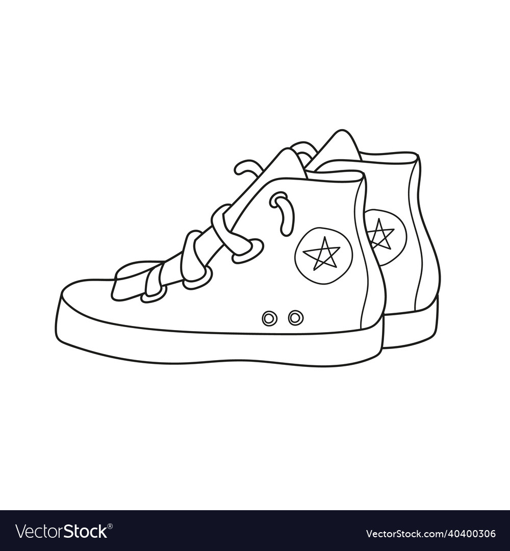 Simple coloring page running shoe to be colored vector image