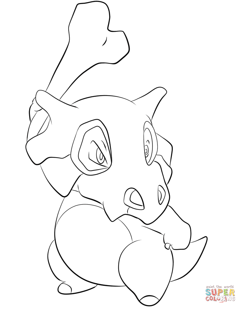 Cubone coloring page free printable coloring pages