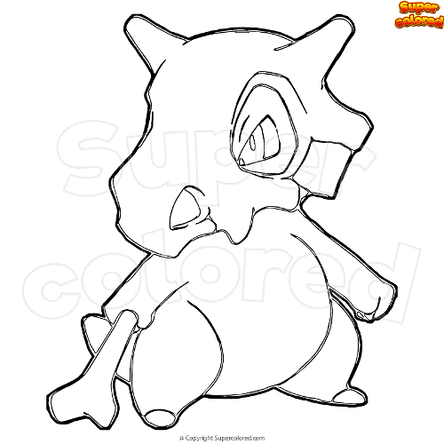 Coloring page pokemon cubone