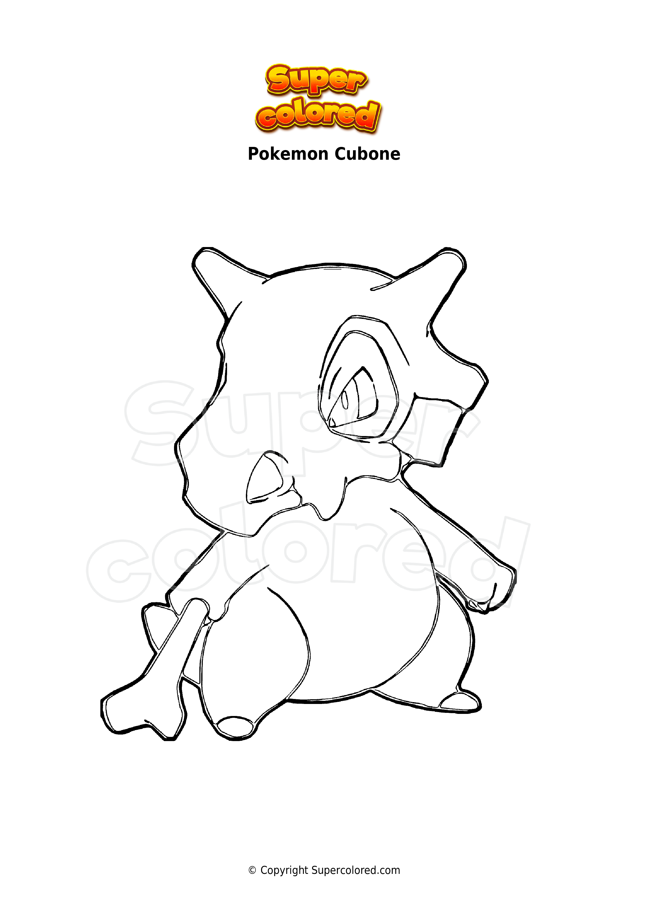 Coloring page pokemon cubone