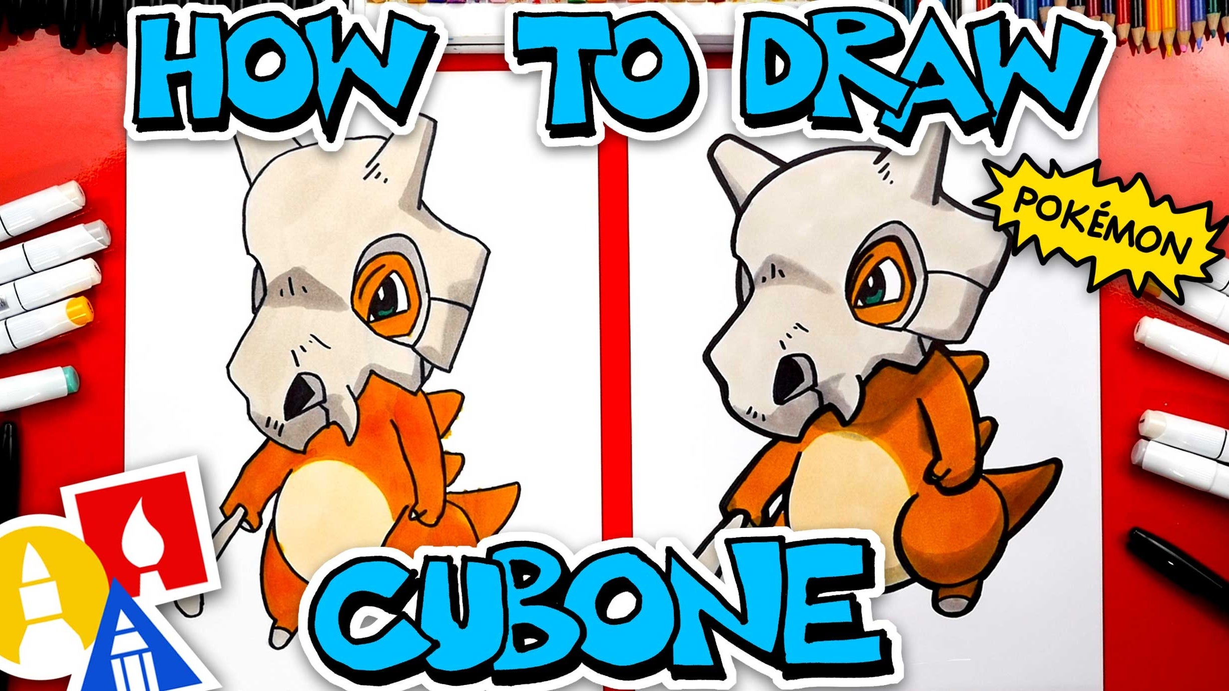 How to draw a cubone pokemon art for kids hub