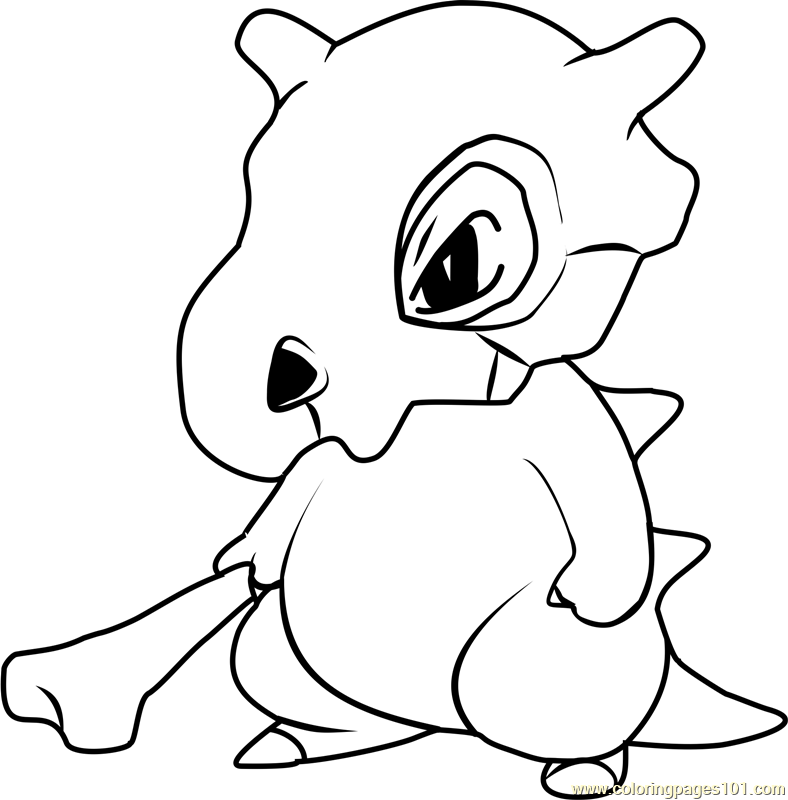 Cubone pokemon coloring page for kids