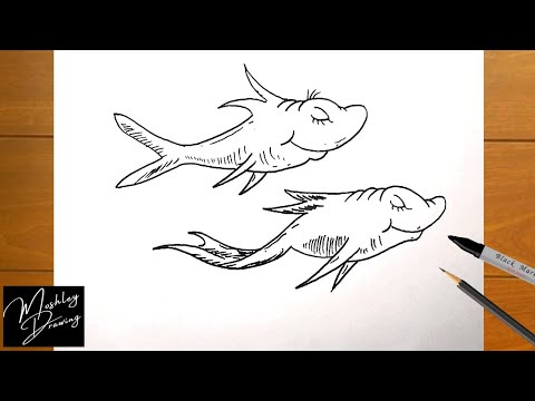 How to draw two fish from dr seuss characters