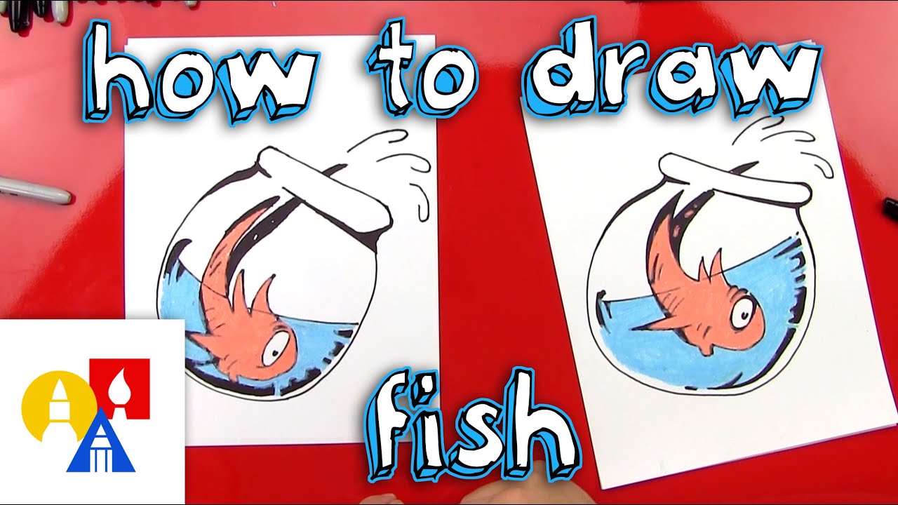 How to draw fish fro the cat in the hat