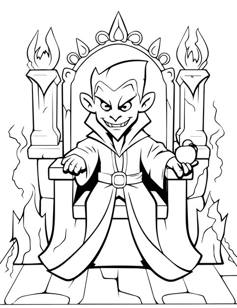 Premium vector dracula coloring pages for kids