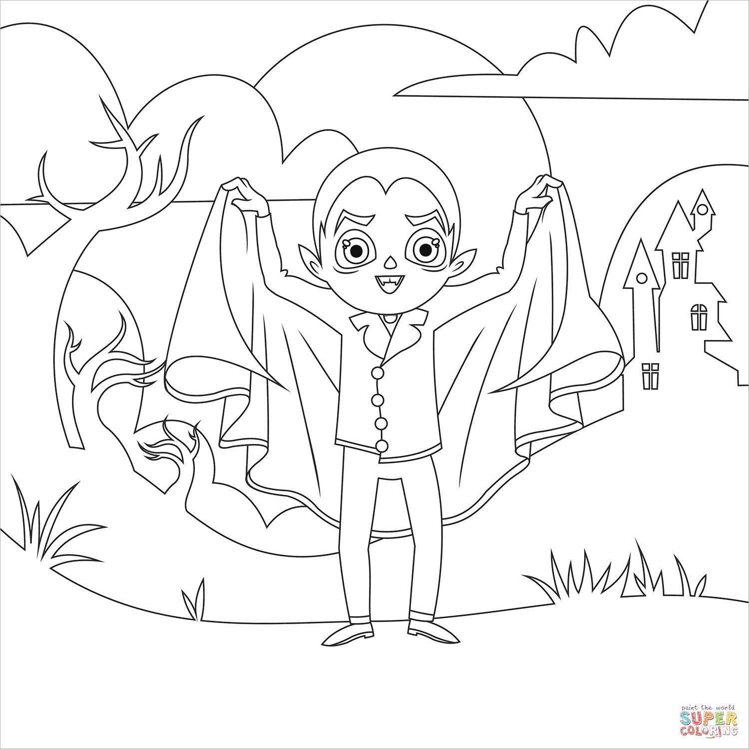 Dracula coloring page free printable coloring pages