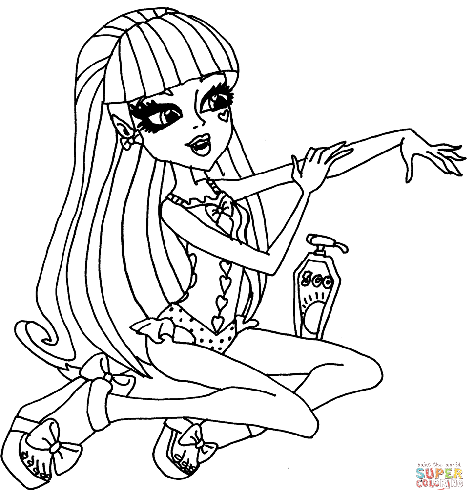 Monster high draculaura coloring page free printable coloring pages