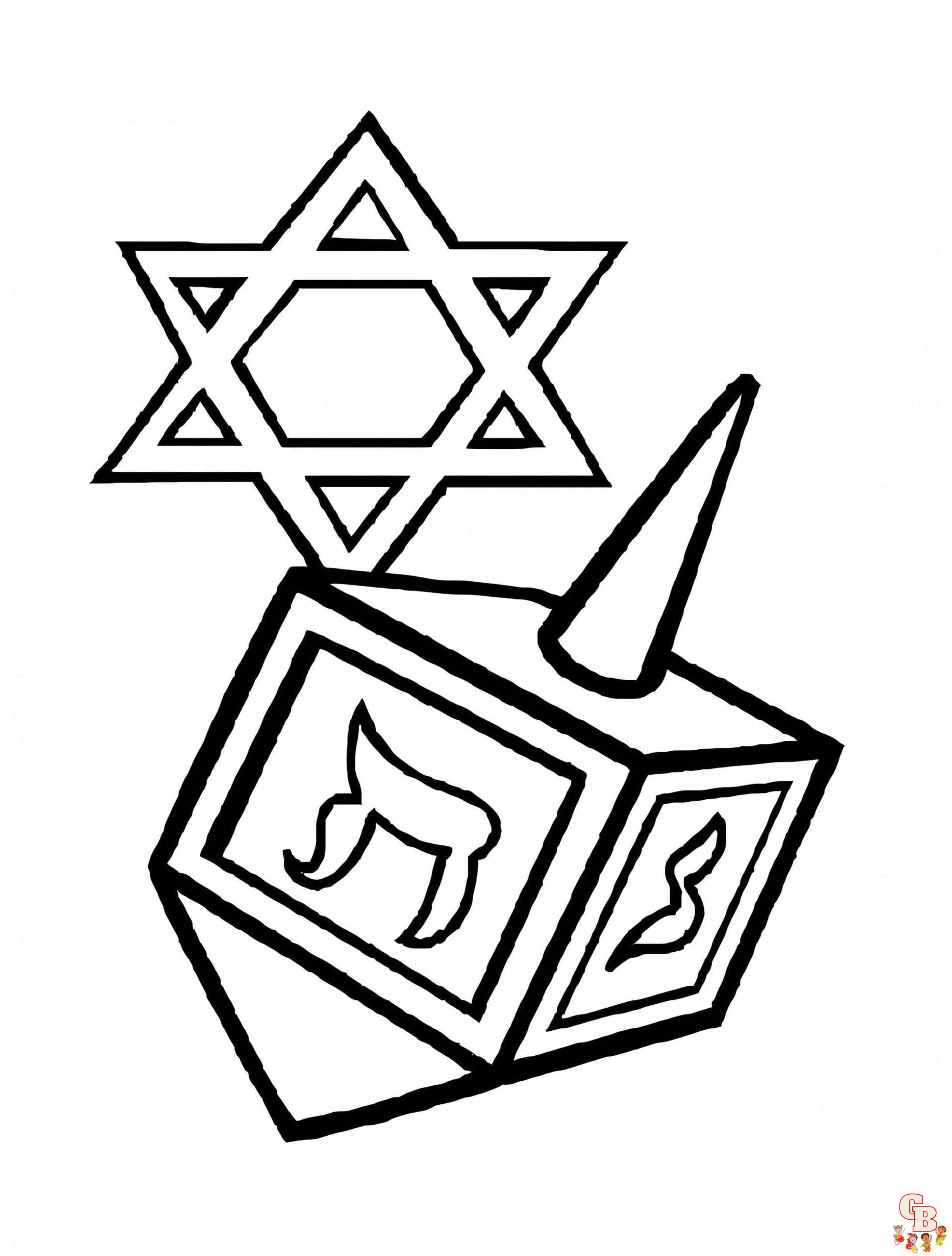 Printable dreidel coloring pages free for kids and adults