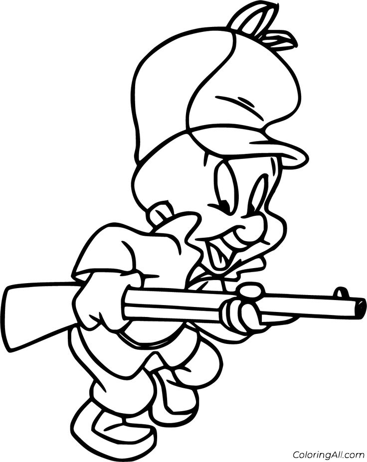 Free printable elmer fudd coloring pages easy to print from any device and automatically fit any paper sizâ coloring pages cartoon coloring pages elmer fudd