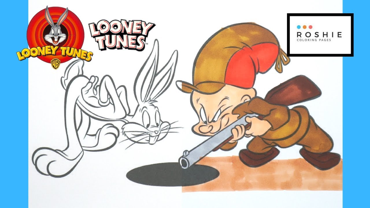 How to color bugs bunny and elmer fudd looney tunes series