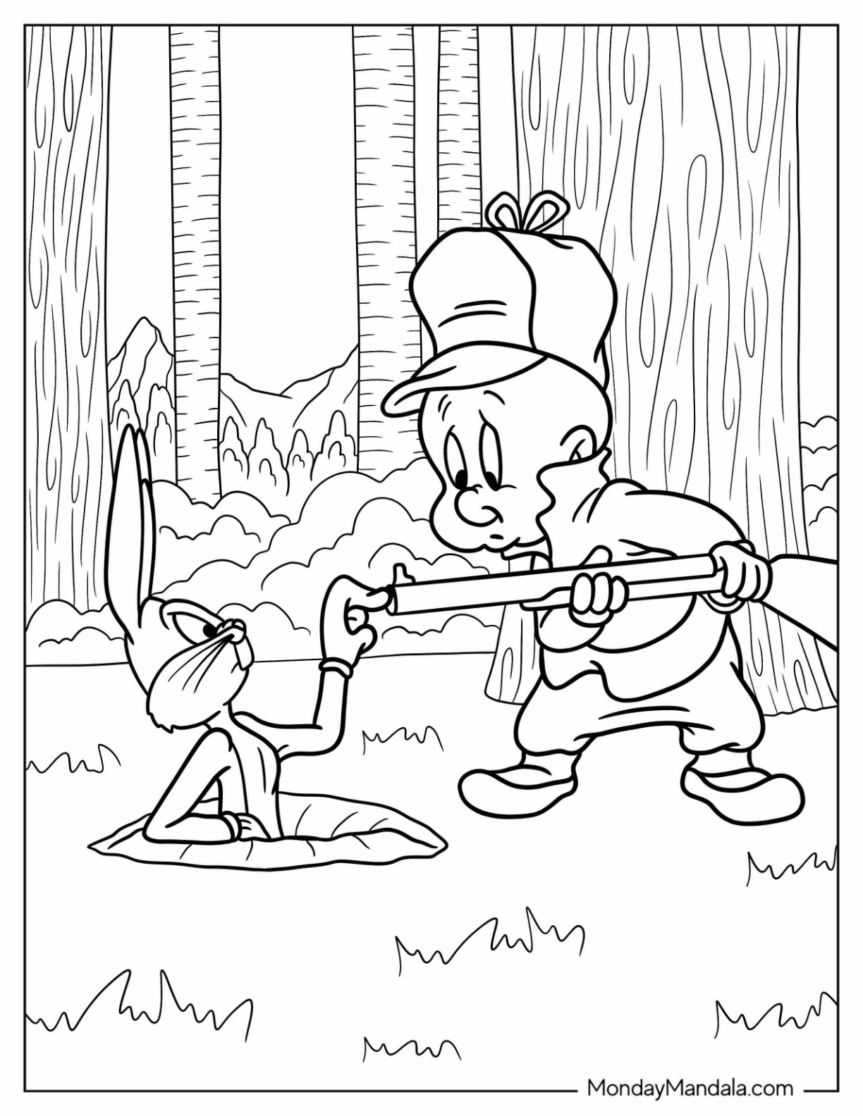 Bugs bunny coloring pages free pdf printables