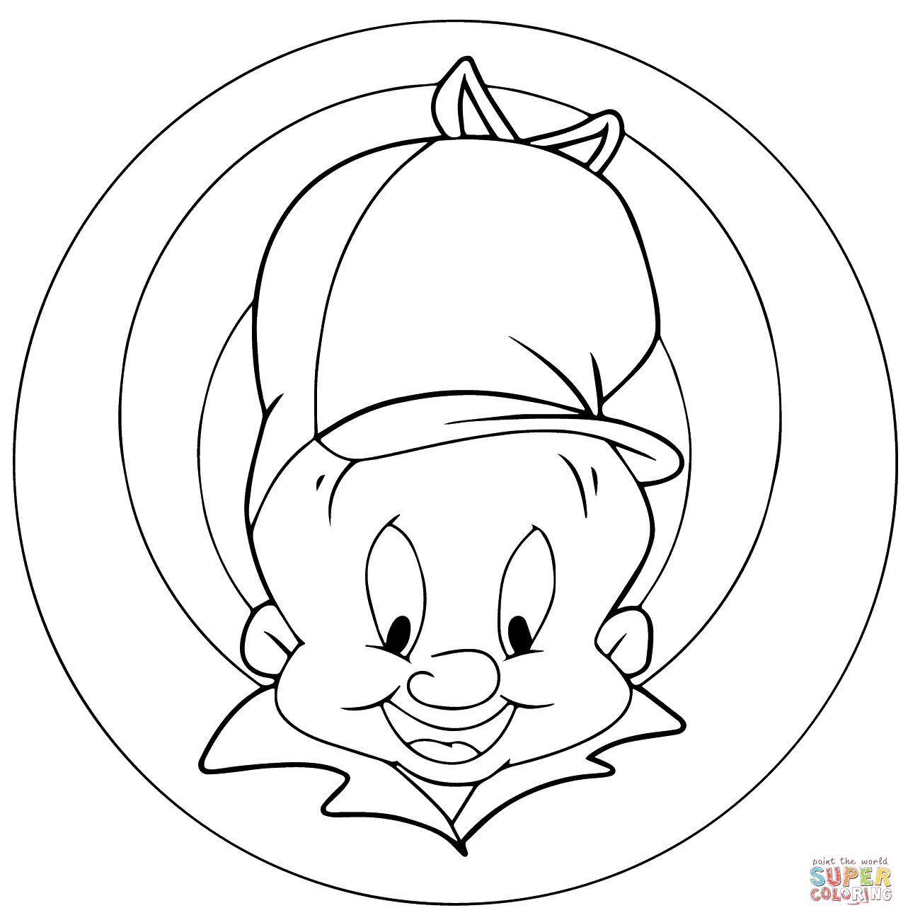 Looney tunes elmer fudd coloring page free printable coloring pages
