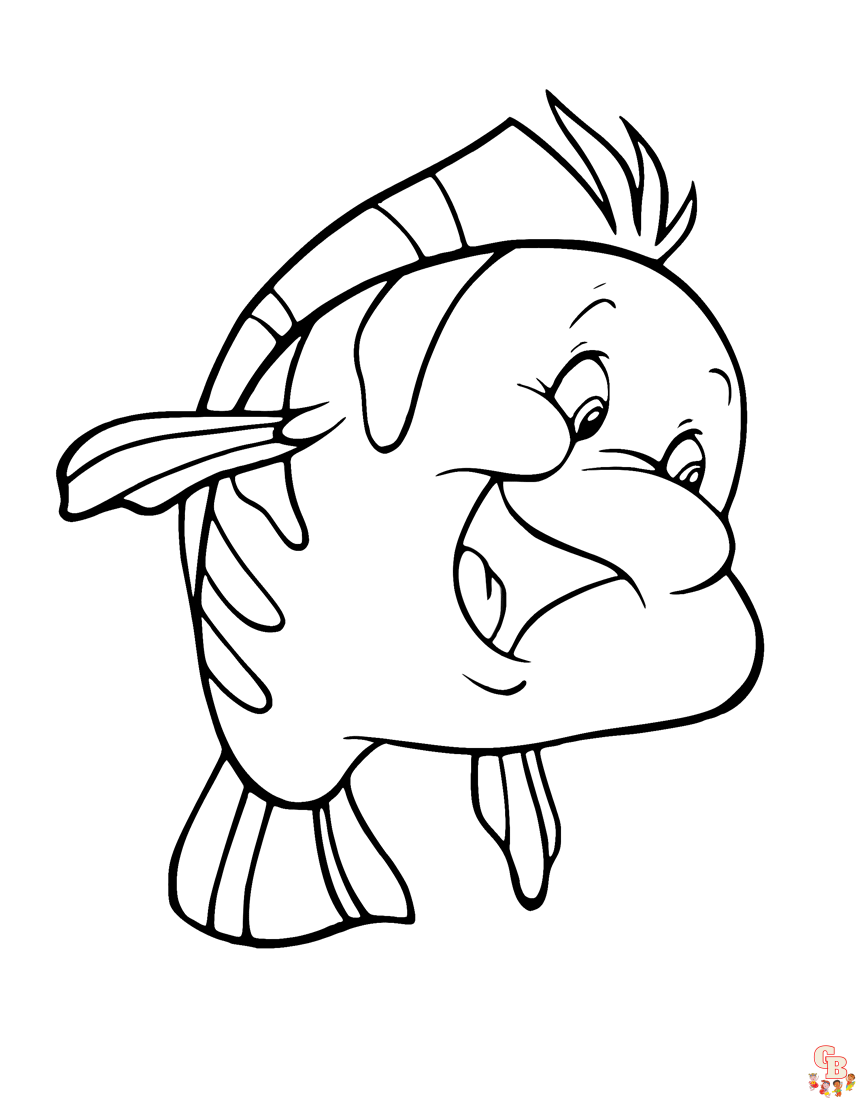 Colorful flounder coloring pages free printable and easy designs