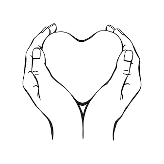 Page heart hands drawing images