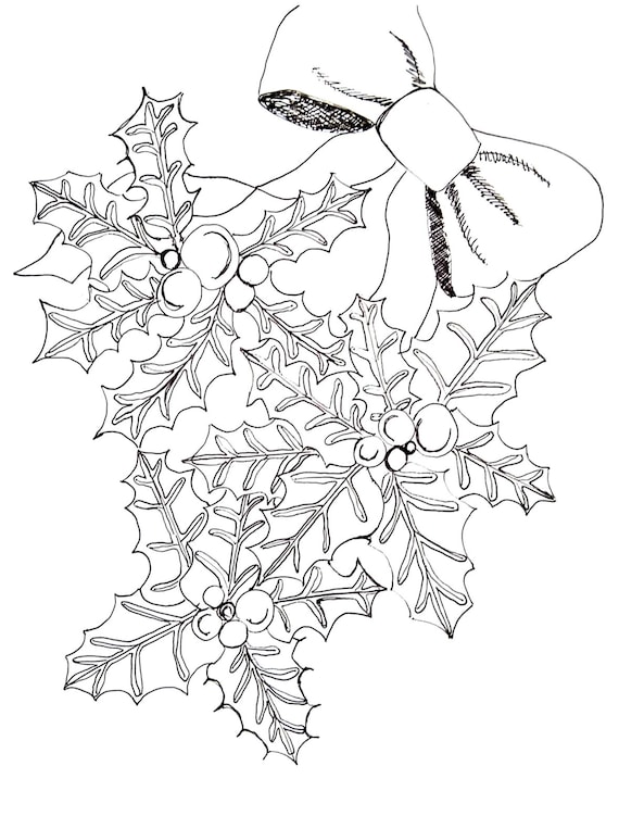 Holly coloring page