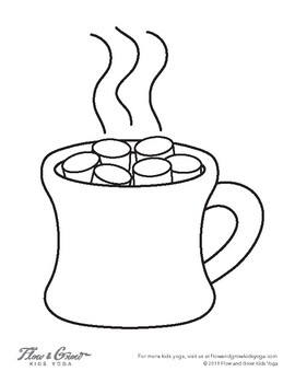 Hot chocolate mug coloring page by flow and grow kids yoga tpt