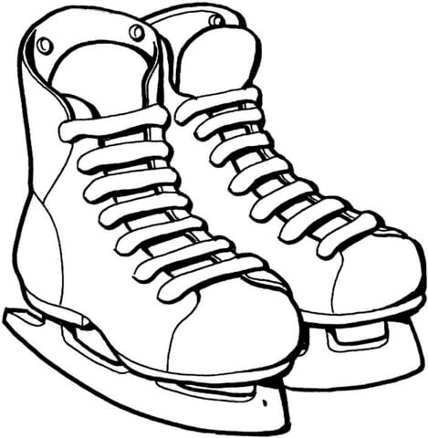 Ice skates coloring page free printable coloring pages