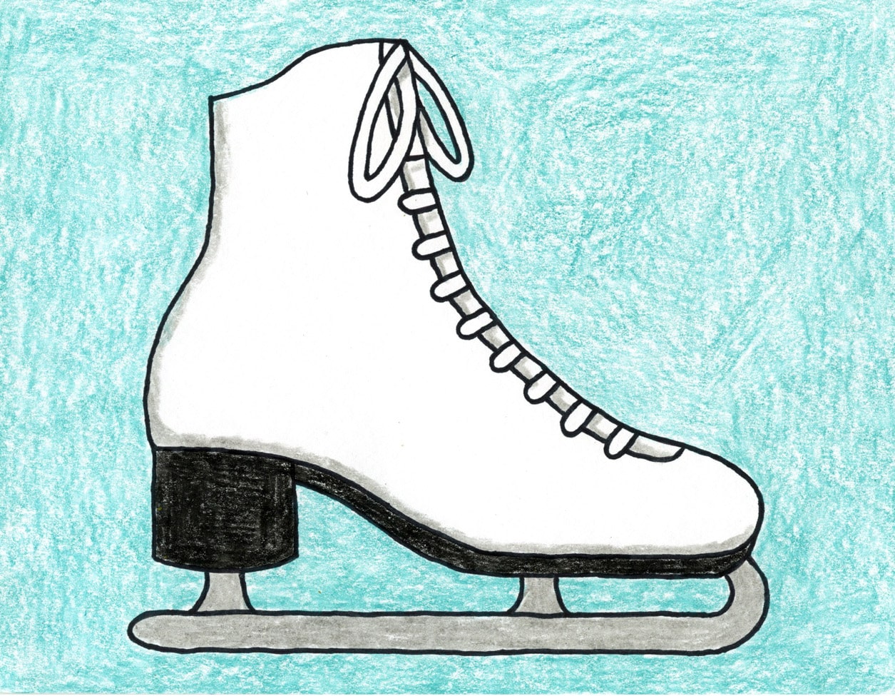 Easy how to draw ice skates tutorial ice skates coloring page