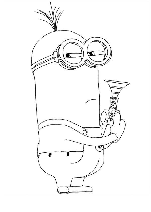 Despicable me character kevin the minion coloring page