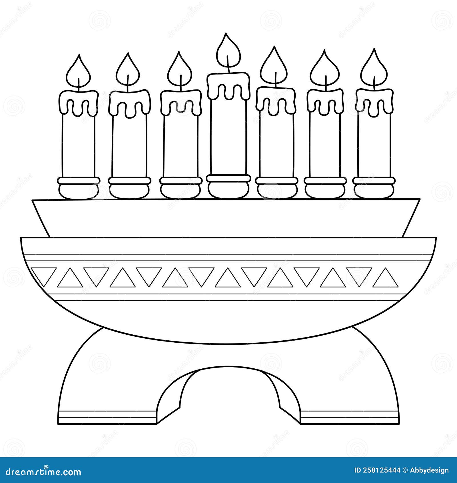 Kwanzaa kinara isolated coloring page for kids stock vector