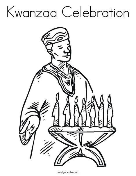 Kwanzaa celebration coloring page