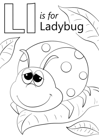 Letter l is for ladybug coloring page free printable coloring pages