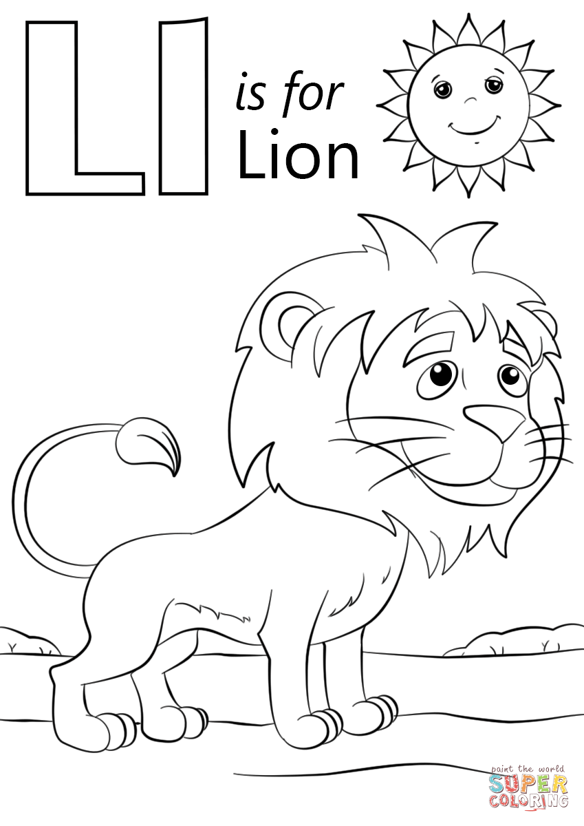 L is for lion coloring page free printable coloring pages