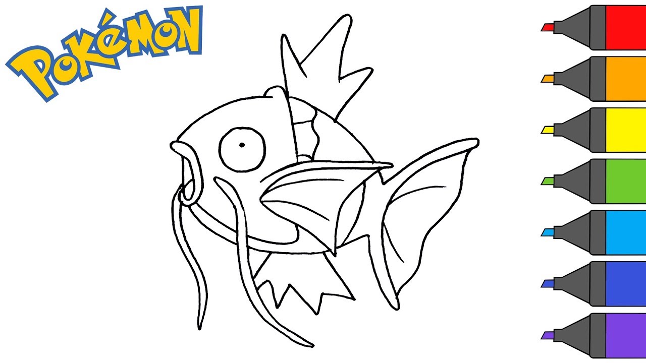 Pokemon magikarp how to draw pokemon coloring book artsy kids