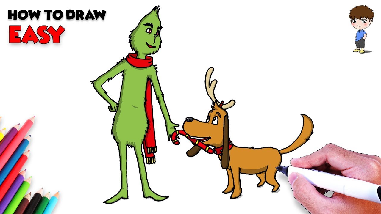 How to draw max from the grinch coloring pages for kids