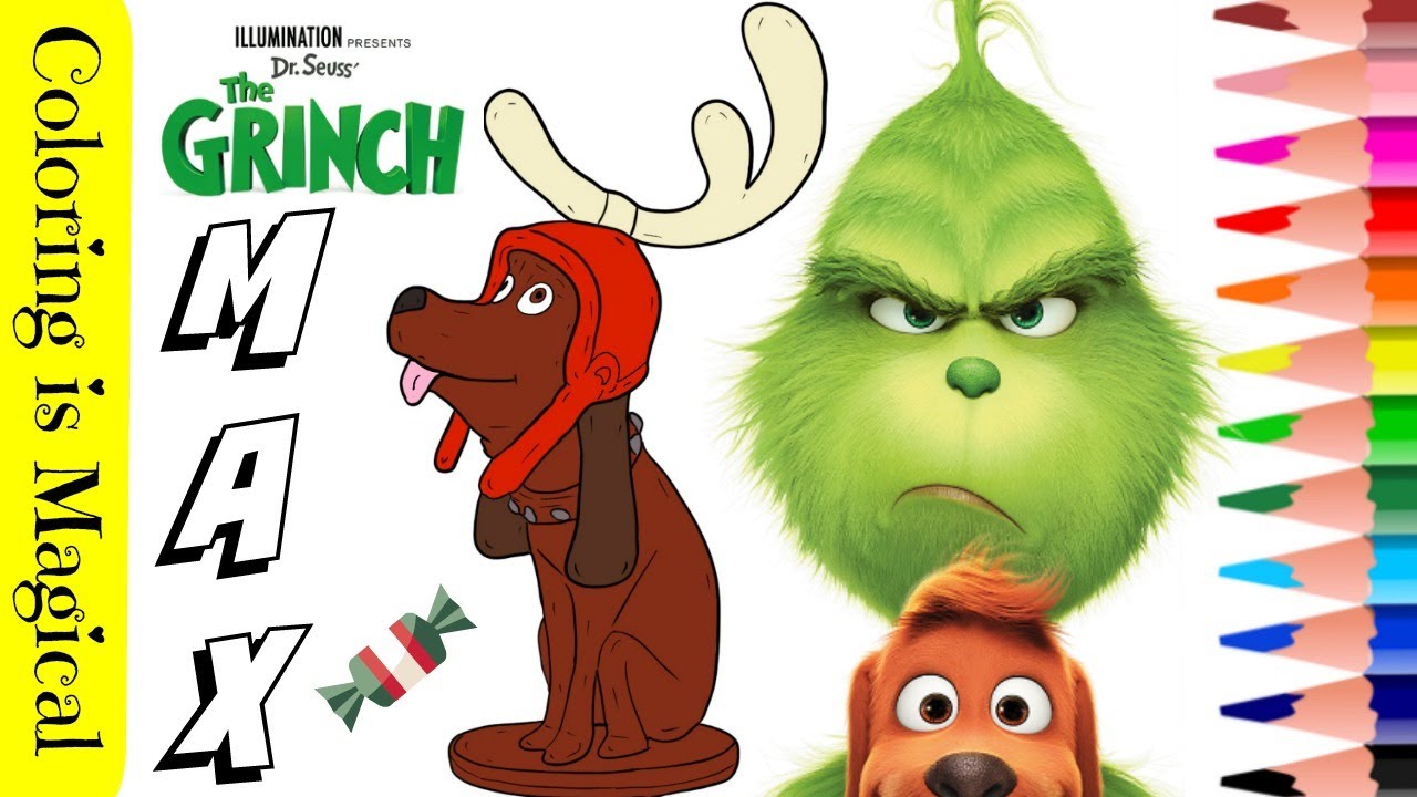 Max dog the grinch movie coloring page how to draw la pelicular del grinch