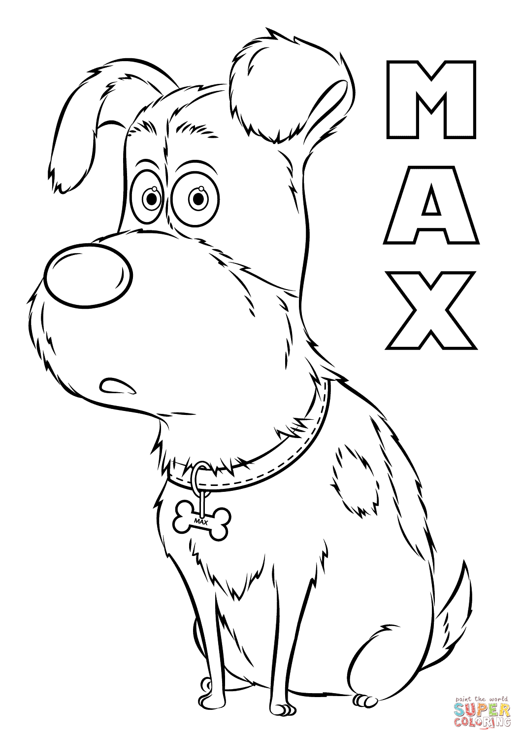 Max from the secret life of pets coloring page free printable coloring pages