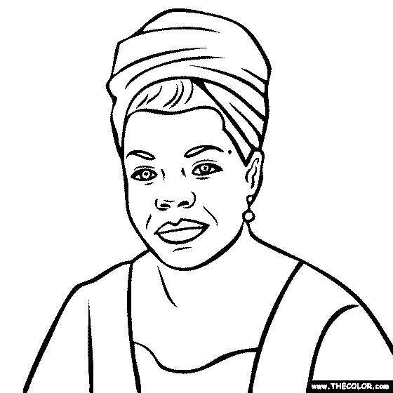 Free coloring page of maya angelou color in this picture of maya angelou andâ black history month pictures black history african american history projects