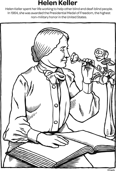 Helen keller coloring page