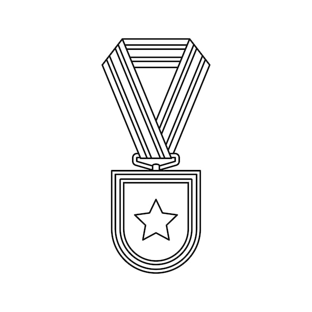 Premium vector coloring page with medal for kids