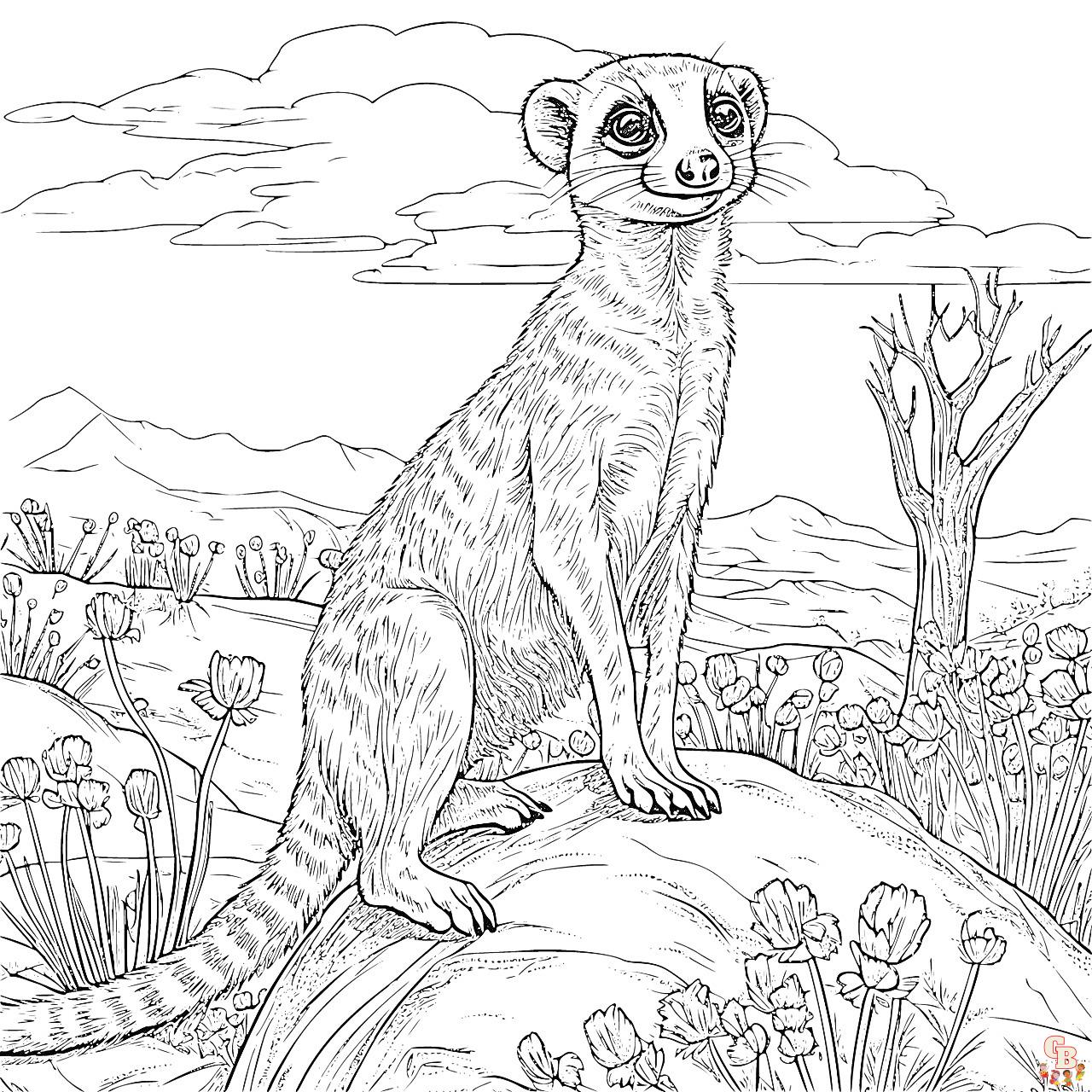 Printable meerkat coloring pages free for kids and adults