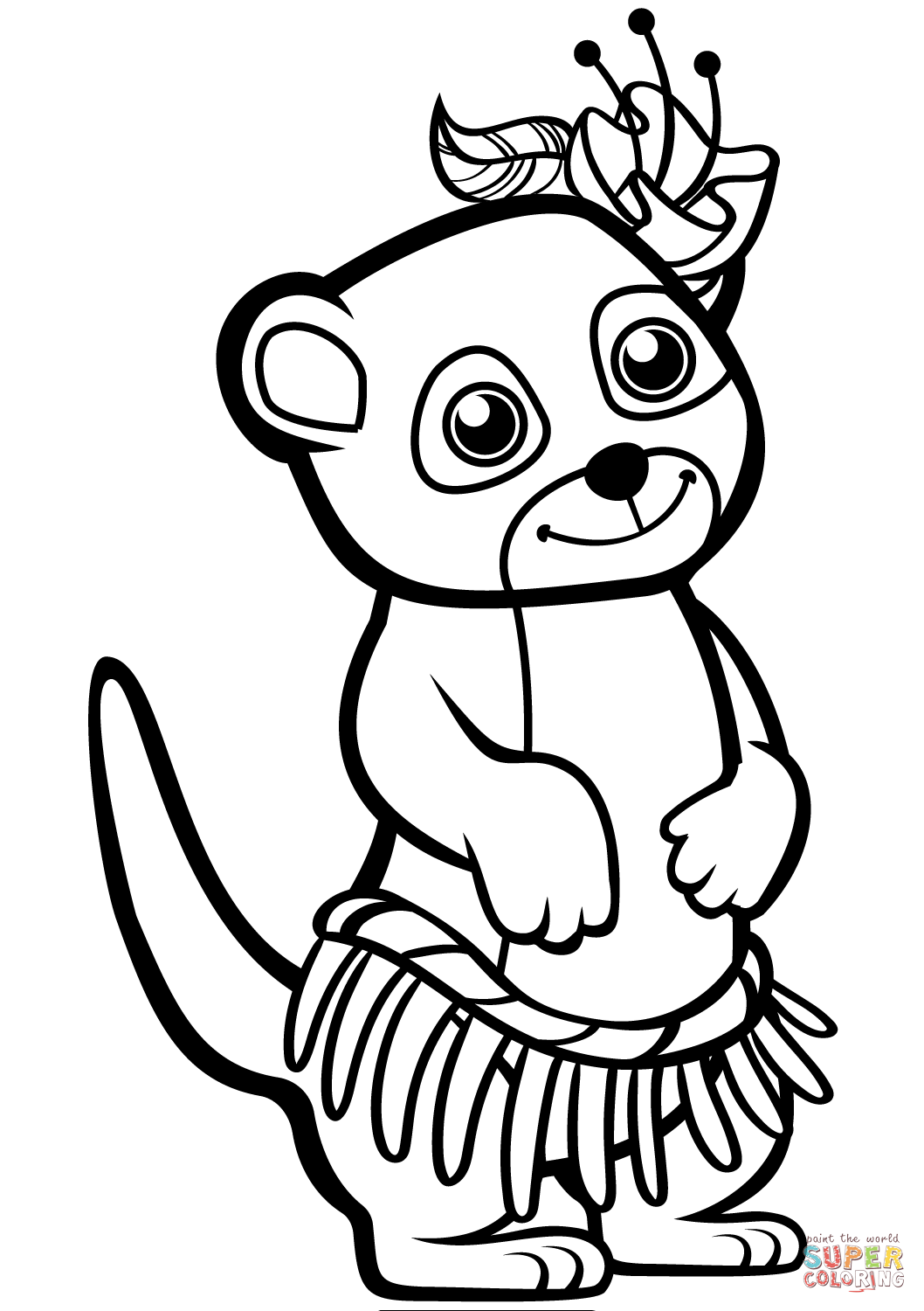 Funny meerkat coloring page free printable coloring pages