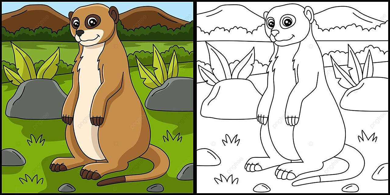 Meerkat coloring page vector illustration art meerkat clip art vector art meerkat clip art png and vector with transparent background for free download