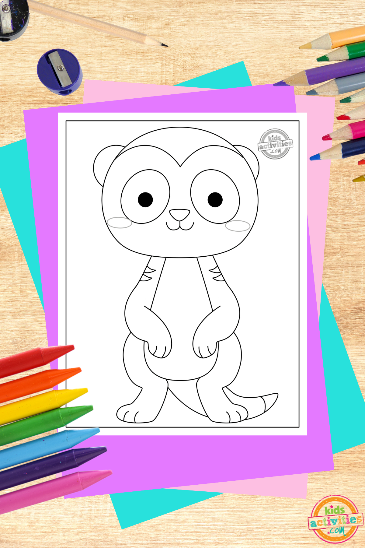 Cute meerkat coloring page for kids kids activities blog