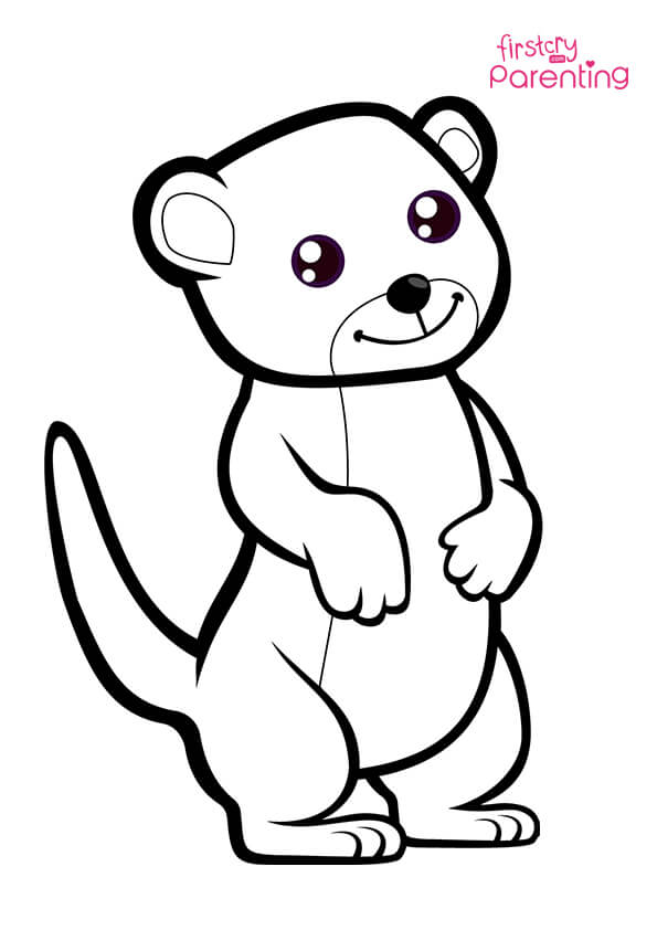 Cute meerkat coloring page for kids