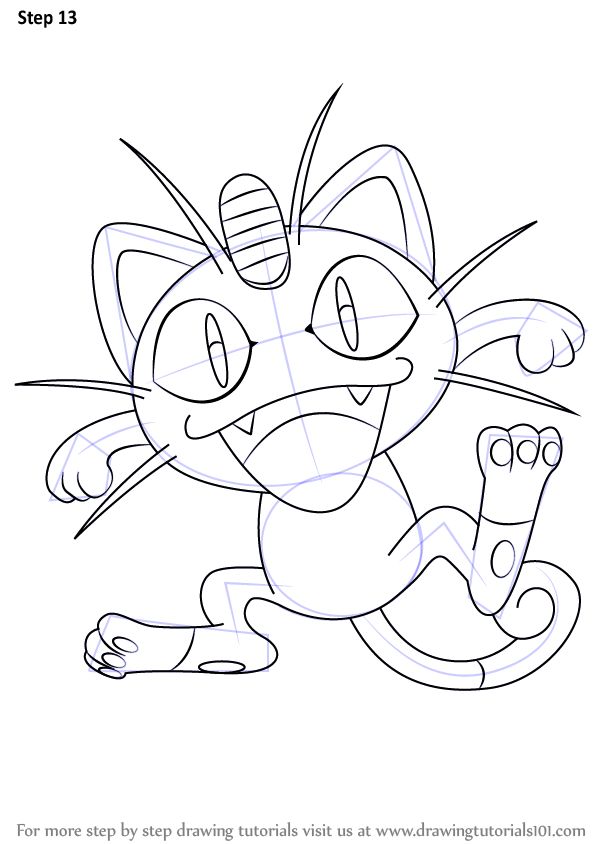 Learn how to draw meowth from pokemon pokemon step by step drawing tutorials pokemon coloring pokemon sketch pokemon coloring pages