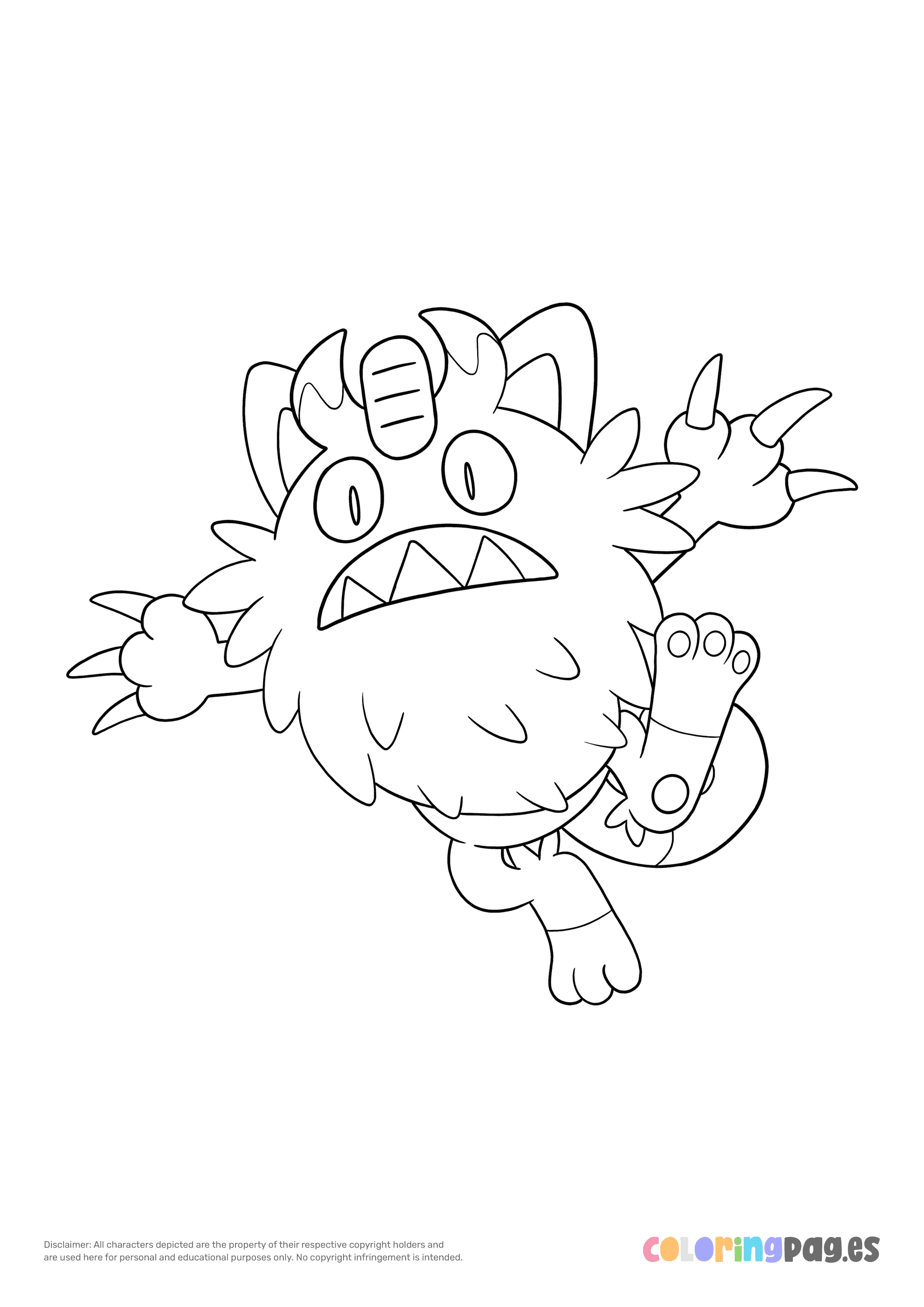 Galarian meowth coloring page