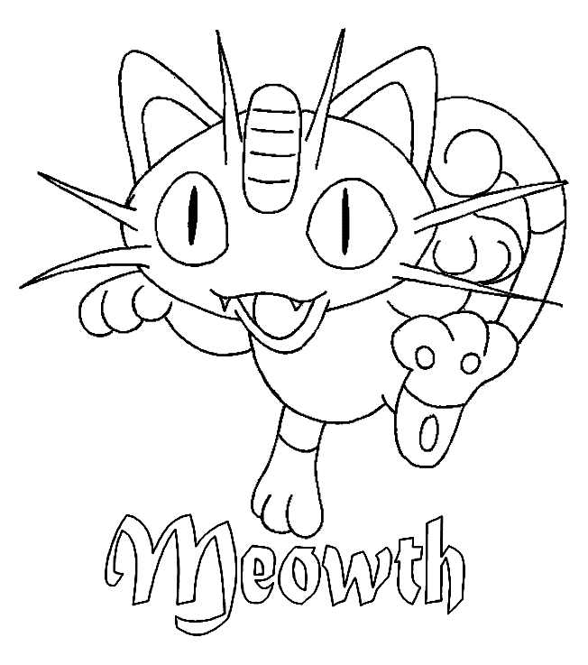 Pokemon kleurplaten meowth