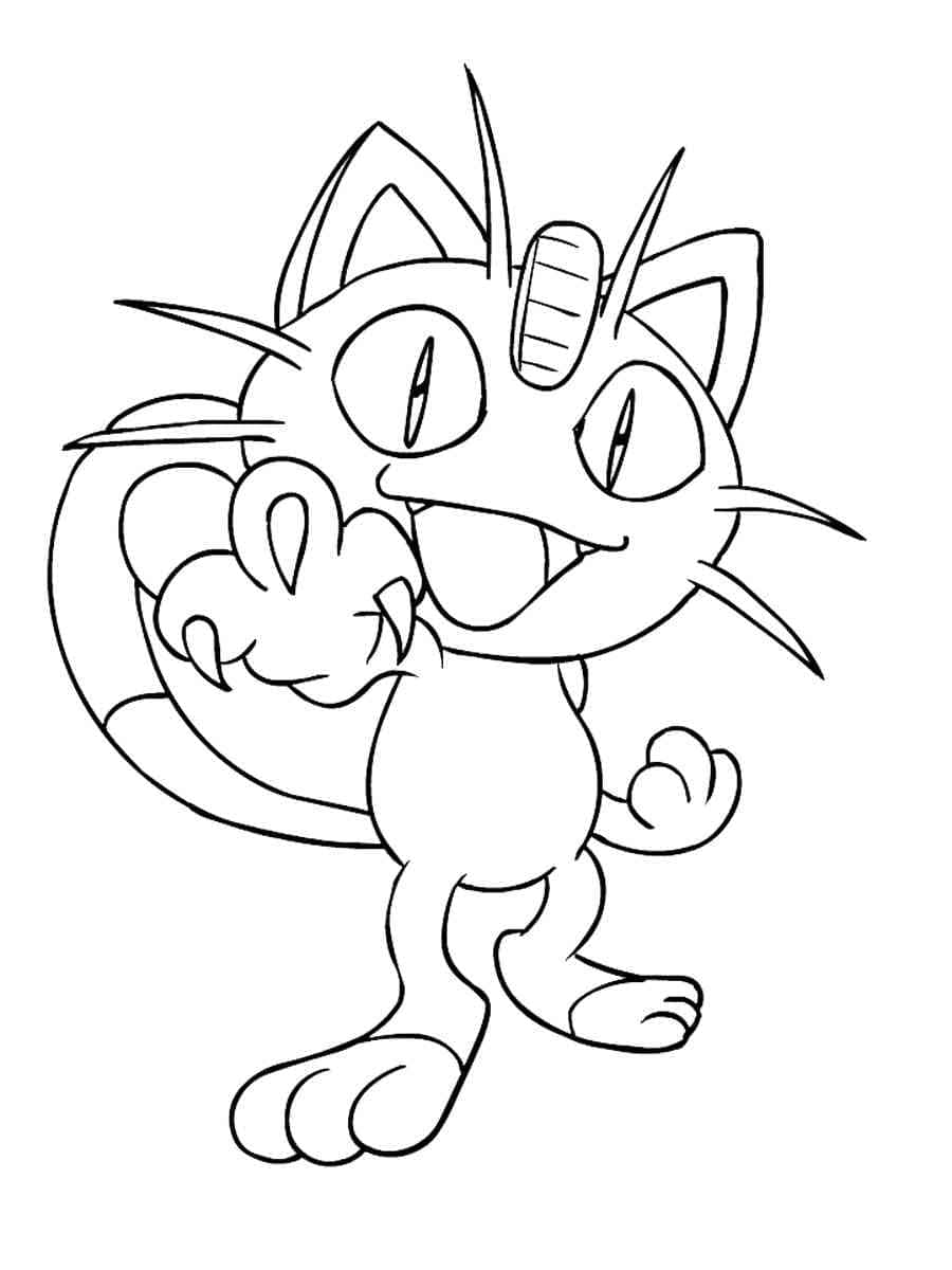 Cute meowth coloring page