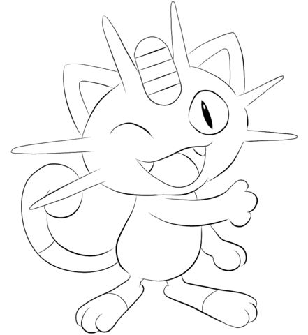 Meowth coloring page free printable coloring pages pokemon coloring pages pokemon coloring cute coloring pages