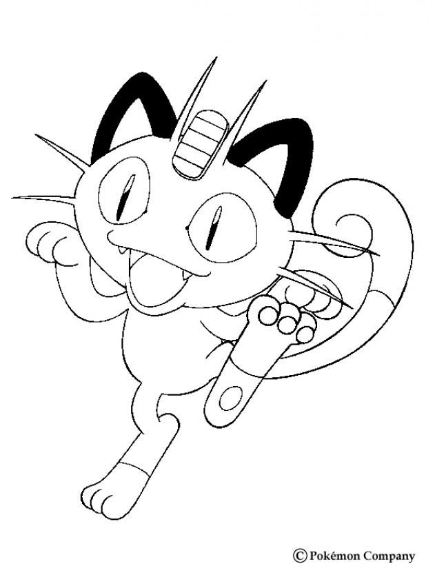 Meowth scratch cat pokemon coloring page more pokemon coloring pages on hellokids pokemon coloring pages monster coloring pages pokemon coloring sheets