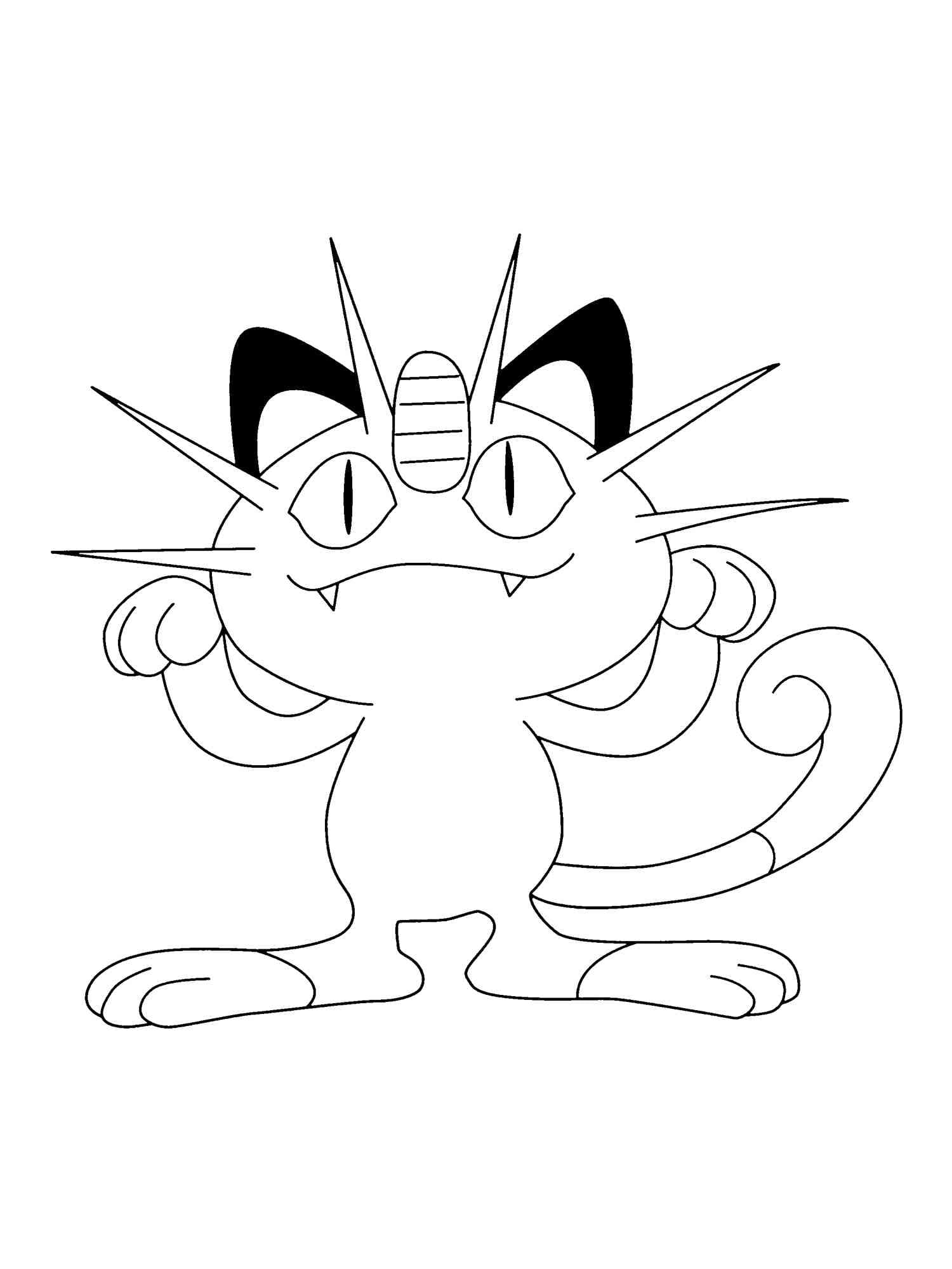 Pokemon meowth image coloring page