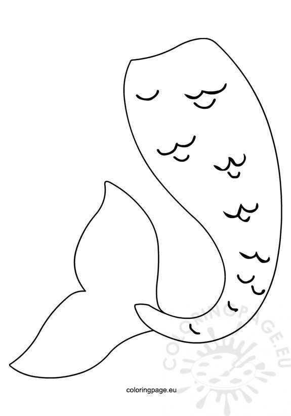 Mermaid tail coloring page