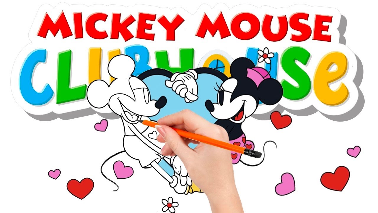 How to draw minnie mickey mouse very much in love