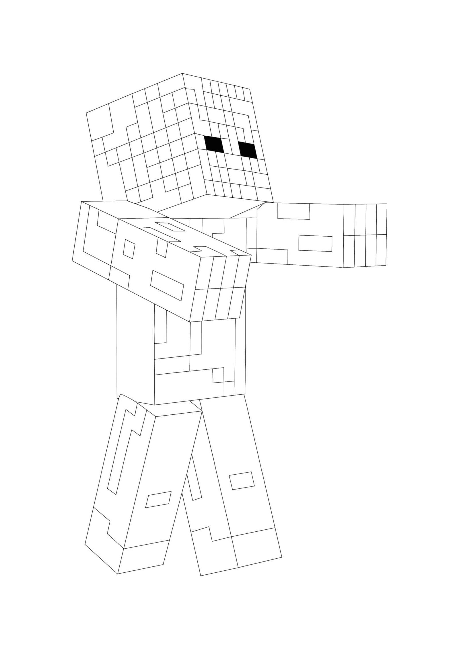 Minecraft zombie coloring pages