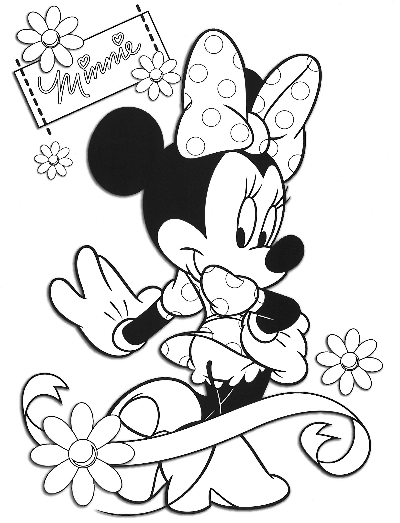 Coloring pages disney minnie mouse coloring pages for adults